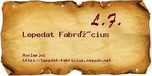 Lepedat Fabrícius névjegykártya